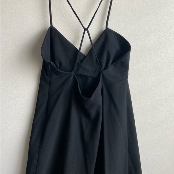 Zara black strappy asymmetrical mini dress size S blogger choice - Picture 10 of 16